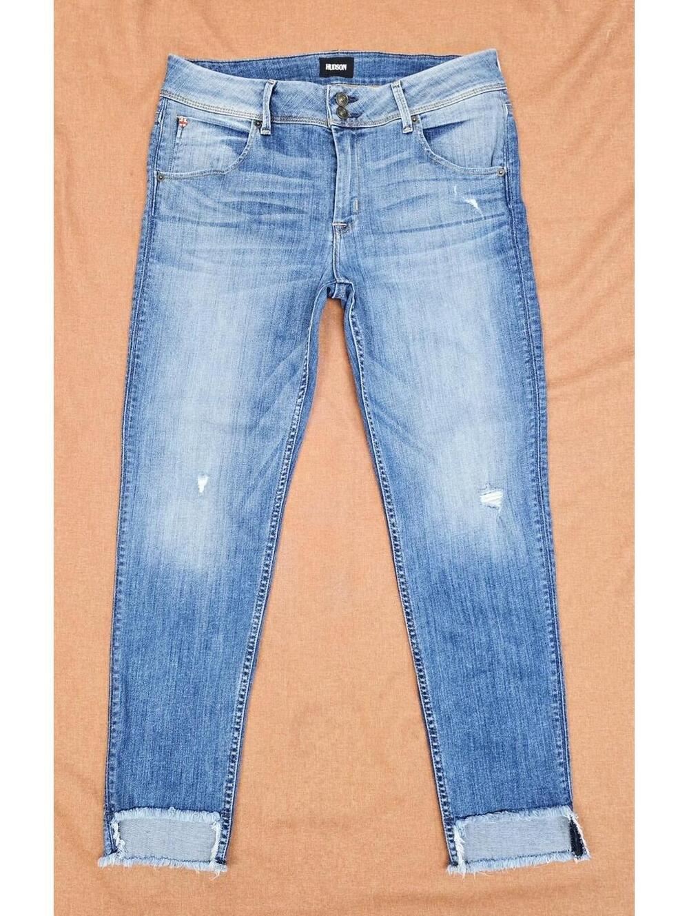 Hudson Cat Skinny Jeans Womens 31x29 Mid Rise Step Hem Raw Edge Ankle NWOT